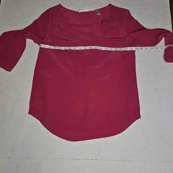 Max Studio 100% Silk Long Sleeve Pink Tunic Sz M - Picture 7 of 10